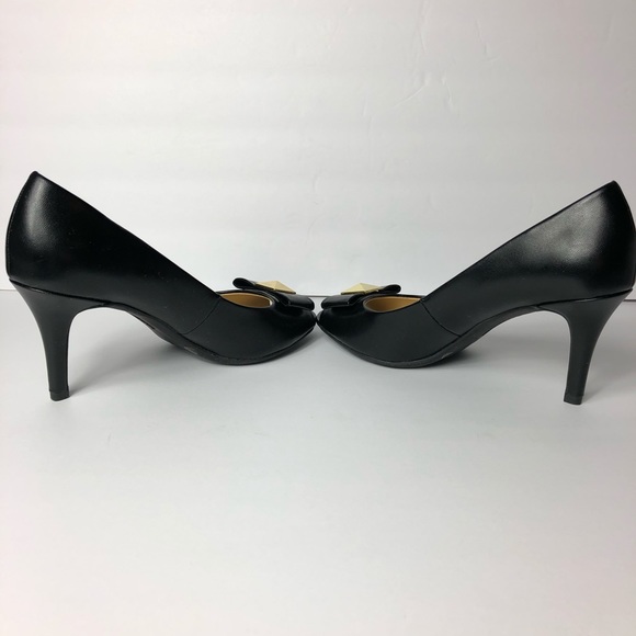 SOLD Liz Claiborne Flex Form Black Peep Toe Heels - Picture 4 of 7
